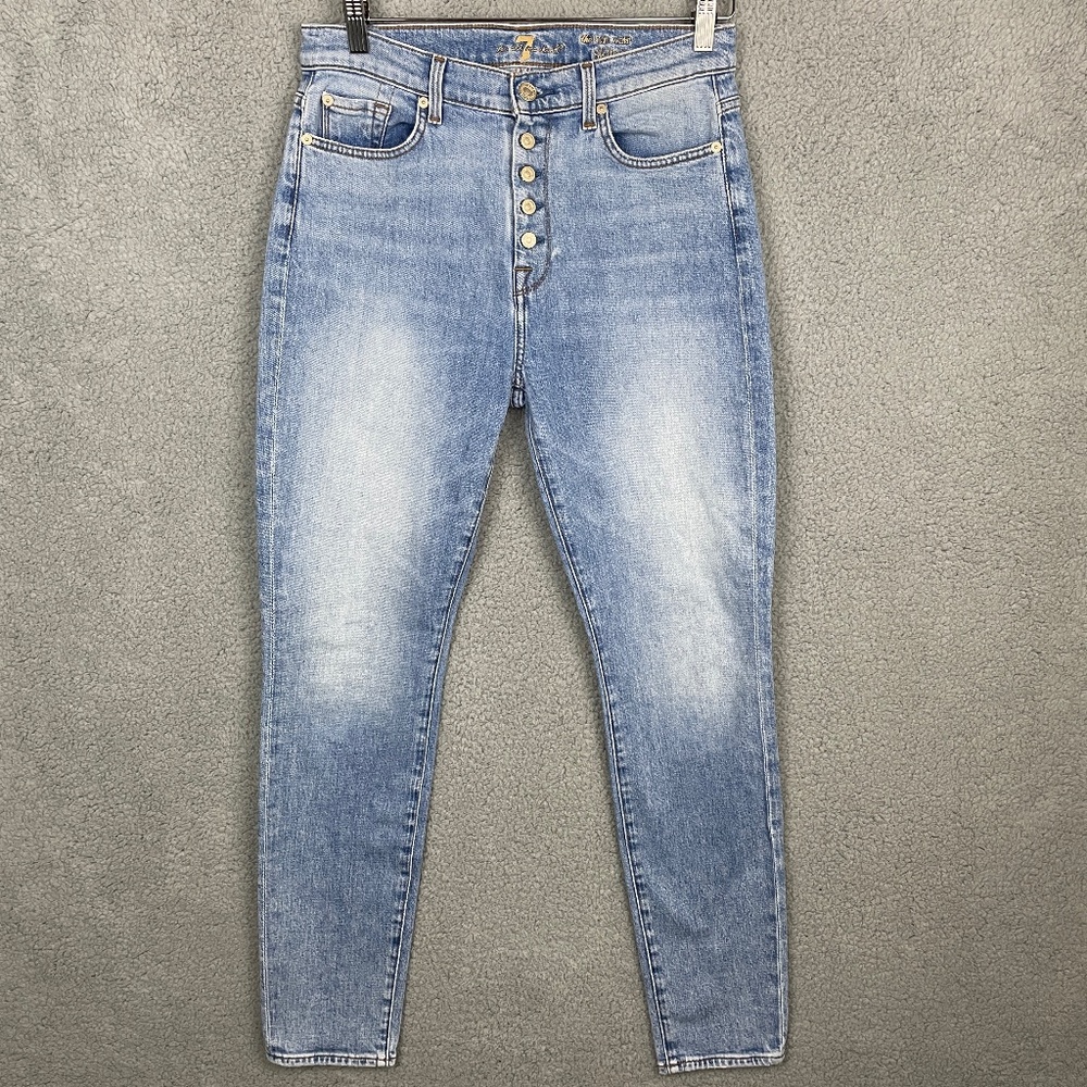 7 FOR ALL MANKIND Jeans Womens 29 (29x29.5) The High Waist Skinny Button Fly